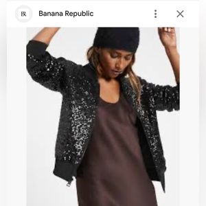 Banana Republic- Black sequin bomber jacket